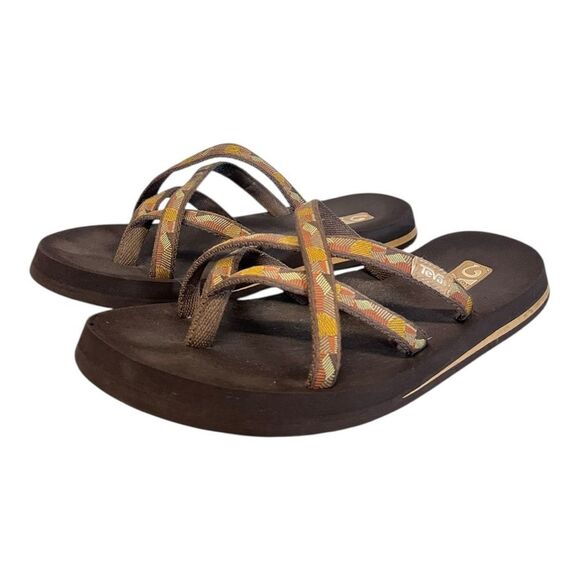 Teva Women Tribal Neutral Flat Outdoor Sport Sandal Cushion Comfort Size 7 - Picture 1 of 8